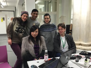 Jing, Suzie, Martina, Brian and Heman created a detachable tray to allow wheelchair user to have a support when other surfaces like tables or desks are not available